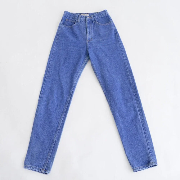 Vintage 80s Guess Jeans Blue High Waisted Straight Leg  Mom Jeans 28 - Picture 1 of 14